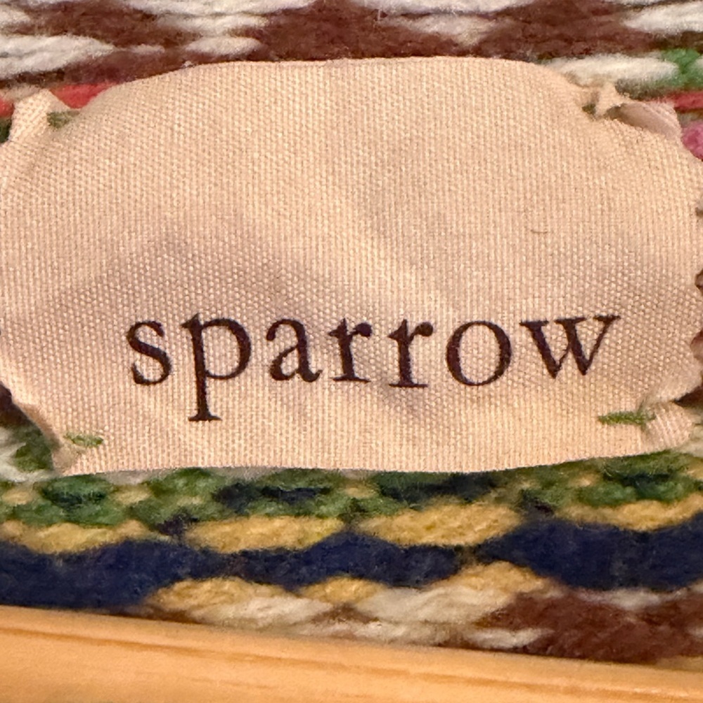 Anthropologie Vintage Sparrow 100% Lambs Wool Fair Isle Coat Women’s Small - Picture 6 of 13